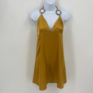 Lipsy Gold Sleeveless Mini Dress